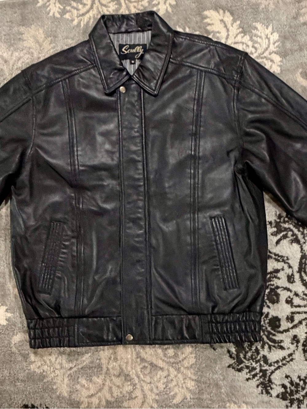 Scully Black Leather Bomber Jacket - Classic Men's Style